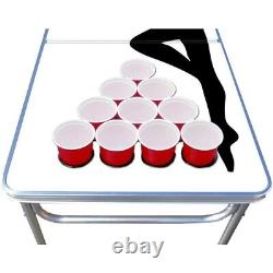 Table de Beer Pong Professionnelle de 8 pieds avec trous pour gobelets Édition Trucker Girl