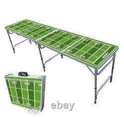 Table de Beer Pong pliante PartyPong de 8 pieds - édition terrain de football, modèle de base.