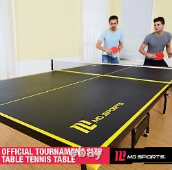 Table de Ping Pong d'Intérieur de Taille Officielle avec 2 Raquettes et Balles Incluses