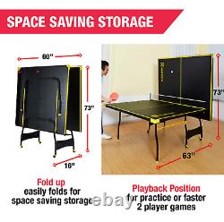 Table de Ping Pong d'Intérieur de Taille Officielle avec 2 Raquettes et Balles Incluses