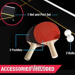 Table de Ping Pong d'Intérieur de Taille Officielle avec 2 Raquettes et Balles Incluses