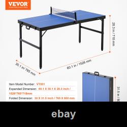 Table de Ping Pong de Taille Moyenne Pliable Table de Tennis de Table Intérieure avec Réseau