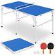 Table De Ping Pong De Taille Moyenne, Table De Tennis De Table Pliante Avec Raquettes, Balles Et Filet Pour Intérieur