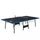 Table De Ping Pong De Tennis De Taille Officielle Pour Intérieur Et Extérieur Avec 2 Raquettes Et Balles Noir/jaune