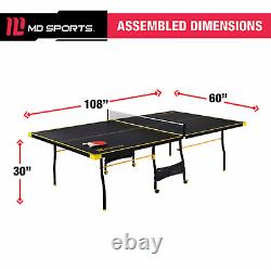 Table de Ping Pong de Tennis en Salle de Taille Officielle, 2 Raquettes et Balles Incluses