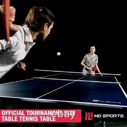 Table de Tennis de Ping Pong Taille Officielle Intérieure Pliable avec 2 Raquettes, Filet et Balles Neuve