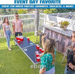 Table de beer pong portable de 6 pieds avec 6 balles : l'accessoire ultime pour vos soirées