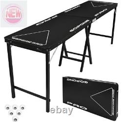 Table de bière GoPong PRO 8 pieds Premium résistante et robuste (noire, 36 pouces de hauteur) ×1