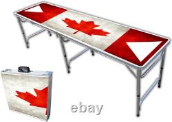 Table de bière pong de 8 pieds Oh Canada avec graphique