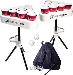 Table de bière pong portable/jeu de queue avec étui de transport sac à dos et balles