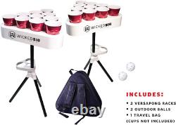 Table de bière pong portable/jeu de queue avec étui de transport sac à dos et balles