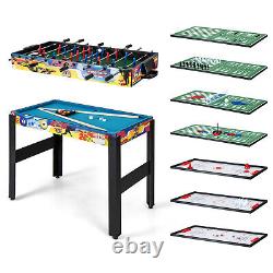 Table de jeu 12-en-1 avec billard, baby-foot, ping-pong, hockey, shuffleboard