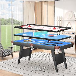 Table de jeu 3 en 1, Table de billard 6 pieds, Table de billard, Jeux de table multiples, Tennis de table