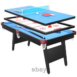 Table de jeu 3 en 1, Table de billard 6 pieds, Table de billard, Jeux de table multiples, Tennis de table