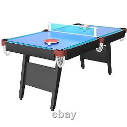 Table de jeu 3 en 1, table de billard de 5,5 pieds, table de billard, jeux de table multiples, tennis de table