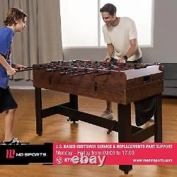 Table de jeu 4-en-1 avec babyfoot, hockey sur air, tennis de table et billard