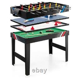 Table de jeu 4-en-1 multi-jeux Billard Hockey Tennis Baby-foot