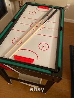 Table de jeu 4-en-1 multi-jeux Billard Hockey Tennis Baby-foot