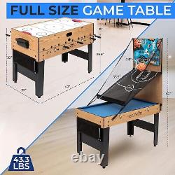 Table de jeu 6 en 1 de 48 pouces, Table de sport d'arcade en taille réelle intérieure/extérieure Tennis de table