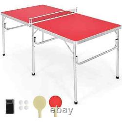 Table de ping-pong Premium de 60 pouces pliable, portable, pour utilisation en intérieur et en extérieur
