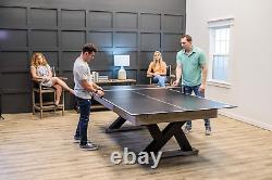 Table de ping-pong de conversion haut de gamme avec dessus de table de billard et filet de ping-pong