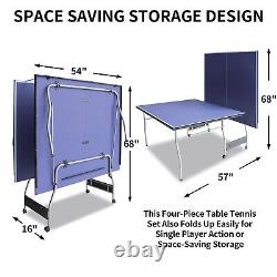 Table de ping-pong de taille moyenne pliable et portable de 8 pieds pour intérieur et extérieur