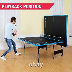 Table de ping-pong de taille officielle MD Sports, noir/bleu