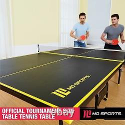 Table de ping-pong de taille officielle avec 2 raquettes et des balles pour la salle de sport et la remise en forme.