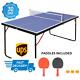 Table De Ping-pong Intérieure Pliable De Taille Standard Avec 2 Raquettes Et Filet Pour L'extérieur