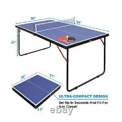 Table de ping-pong pliable et portable MRISN avec filet et