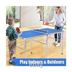 Table de ping-pong pliante Goplus, 100% préassemblée, table de tennis de table portable