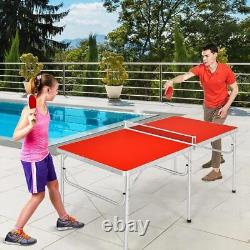 Table de ping-pong pliante Gotoplay, ensemble de jeu de tennis de table portable avec filet, 2 raquettes