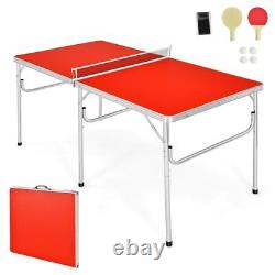 Table de ping-pong pliante Gotoplay, ensemble de jeu de tennis de table portable avec filet, 2 raquettes