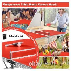 Table de ping-pong pliante Gotoplay, ensemble de jeu de tennis de table portable avec filet, 2 raquettes