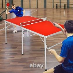 Table de ping-pong pliante Gotoplay, ensemble de jeu de tennis de table portable avec filet, 2 raquettes