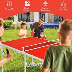 Table de ping-pong pliante Gotoplay, ensemble de jeu de tennis de table portable avec filet, 2 raquettes