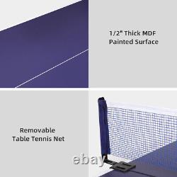 Table de ping-pong pliante de taille moyenne pour enfants et adultes avec filet.