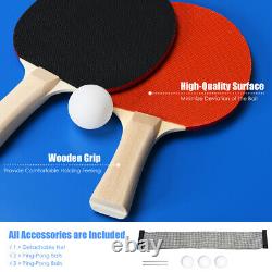 Table de ping-pong pliante portable Goplus 6'X3' avec accessoires pour l'intérieur