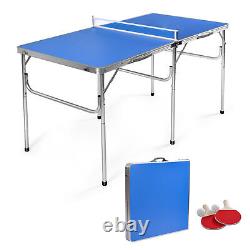 Table de ping-pong pliante portable avec 2 raquettes et 2 balles