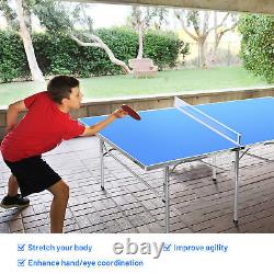 Table de ping-pong pliante portable avec 2 raquettes et 2 balles