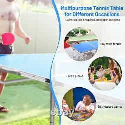 Table de ping-pong pliante portable avec 2 raquettes et 2 balles