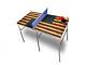 Table De Ping-pong Pliante Portable Avec Accessoires, Aspect Bois Drapeau Américain