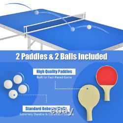 Table de ping-pong pliante portable de 60 pouces avec accessoires et design portable