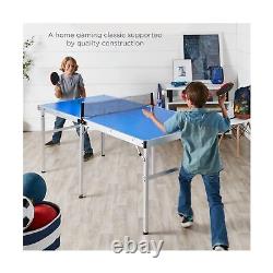 Table de ping-pong portable 6x3ft, jeu de table pliante intérieur