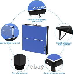 Table de ping-pong portable, table de tennis pliable de taille moyenne avec filet pour intérieur extérieur