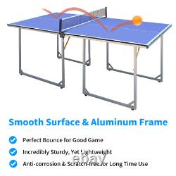 Table de taille moyenne de 6 pieds pour les jeux intérieurs et extérieurs avec filet, 2 raquettes de tennis de table