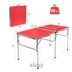 Table de tennis de ping-pong portable de 5 pieds avec accessoires, pour enfants et adultes, pour s'amuser.