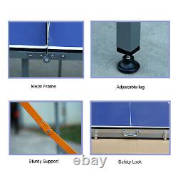Table de tennis de table de ping-pong de 6 pieds avec filet, raquette, balle, intérieur et extérieur, pliable.