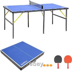 Table de tennis de table de taille moyenne 6X3 pieds, intérieur/extérieur, table de ping-pong portable