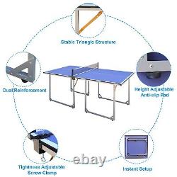 Table de tennis de table de taille moyenne pliable et portable de 6 pieds Ping Pong Set